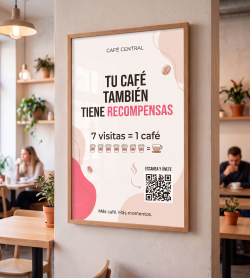 Póster de Café Central listo para colocar en el negocio